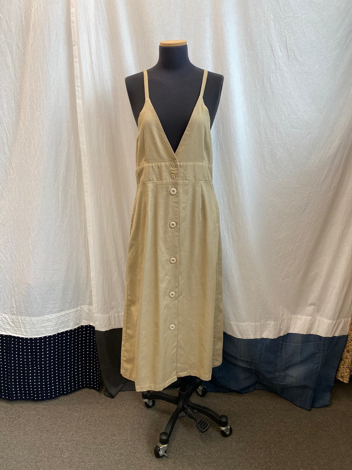 베이지 린넨혼방 원피스(M) 상품이미지1