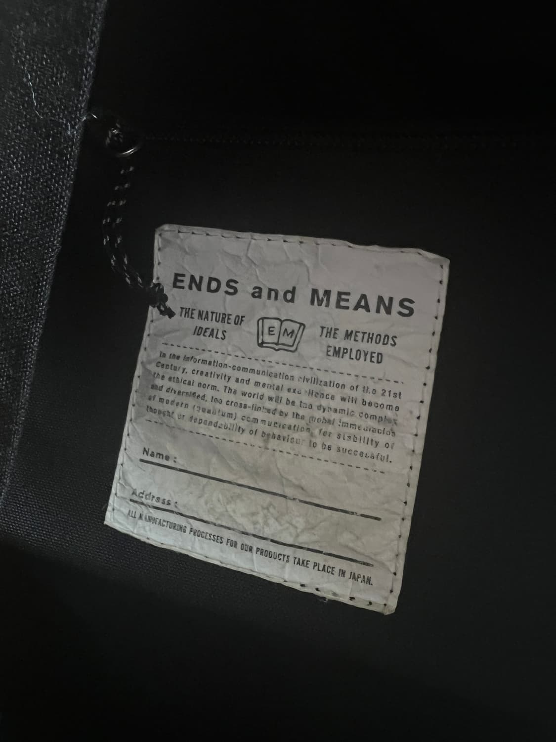 엔즈앤드민즈 ENDS and MEANS 데이트립 백팩 판매 상품이미지3