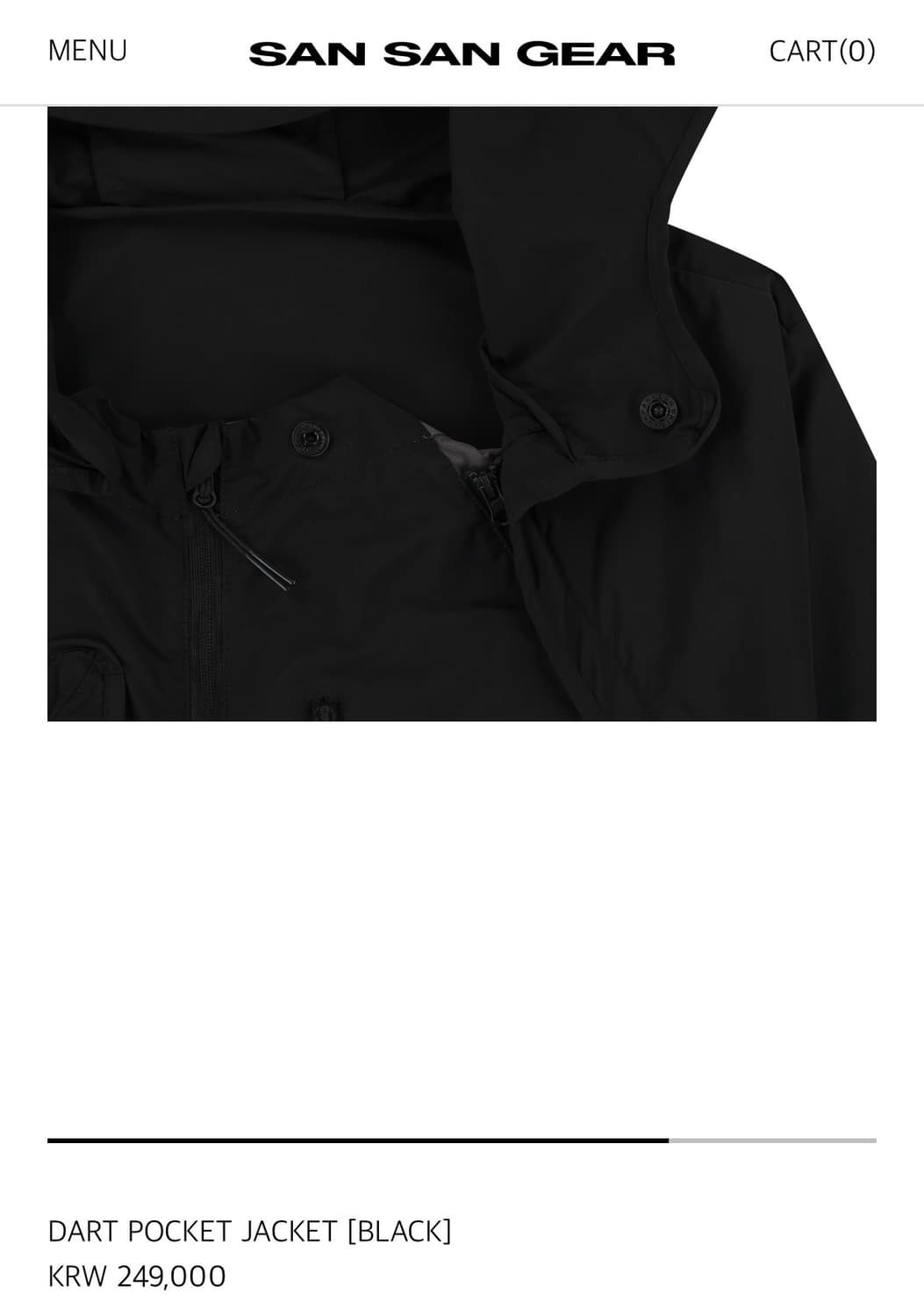 산산기어 DART POCKET JACKET [BLACK] 상품이미지5