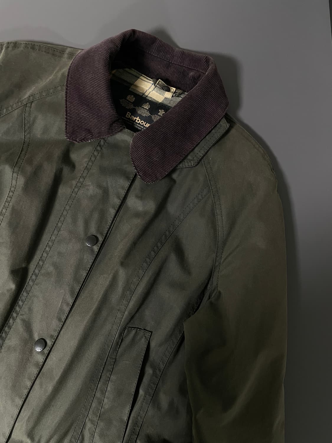 [38] 바버 비드넬 왁스 자켓 세이지 상품이미지4