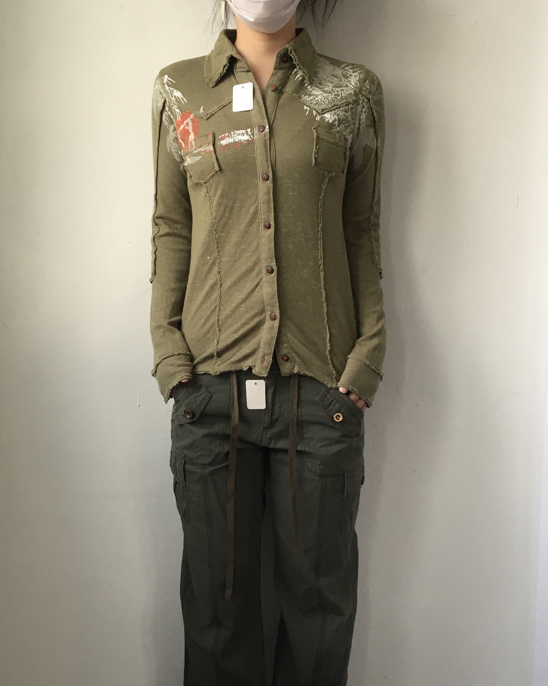 Printing point knitted shirt 상품이미지1