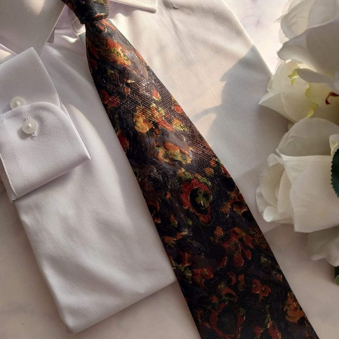 웅가로 실크 아트 플로럴 넥타이 9.5cm A등급 K1317
 상품이미지9