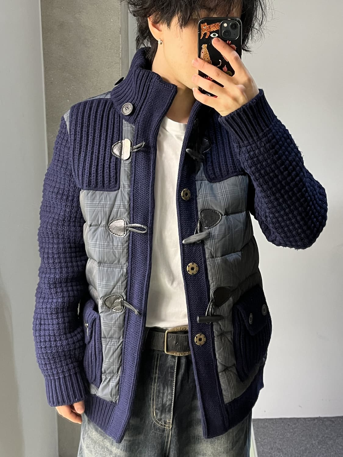 바크 이태리 패디드 니트 더플 후드 코트 상품이미지1