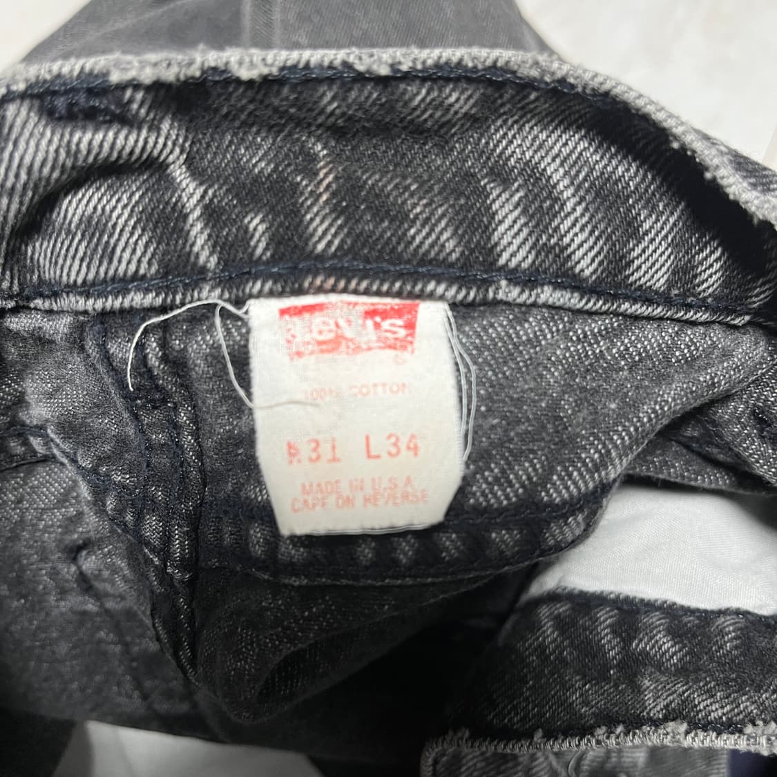 리바이스 550 스톤워싱 흑청 크롭 31/34 상품이미지4