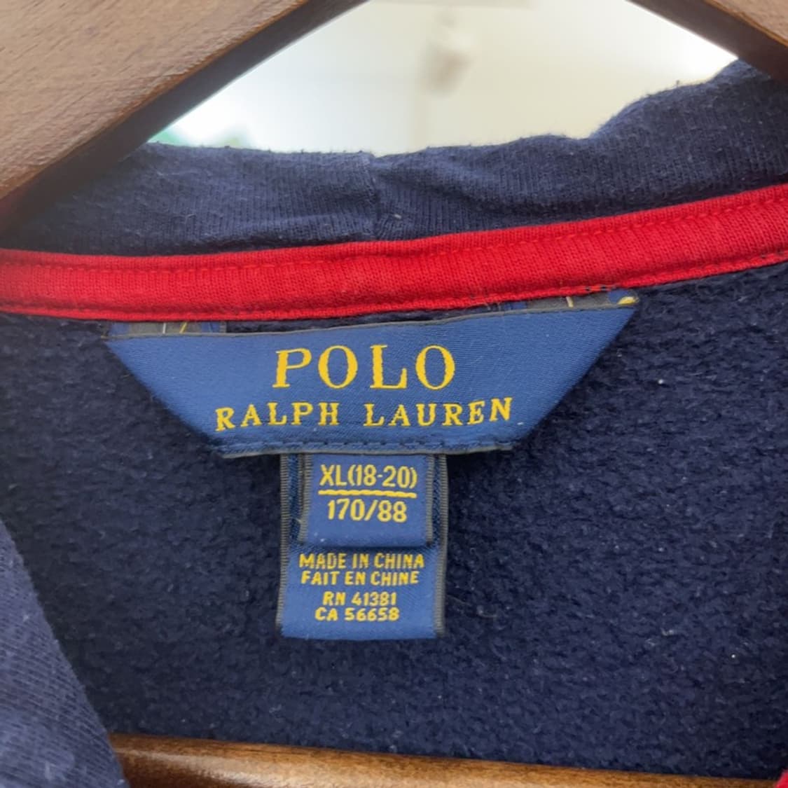 폴로 랄프로렌 빅포니 빈티지 레트로 배색 후드집업 XL C08777 상품이미지5