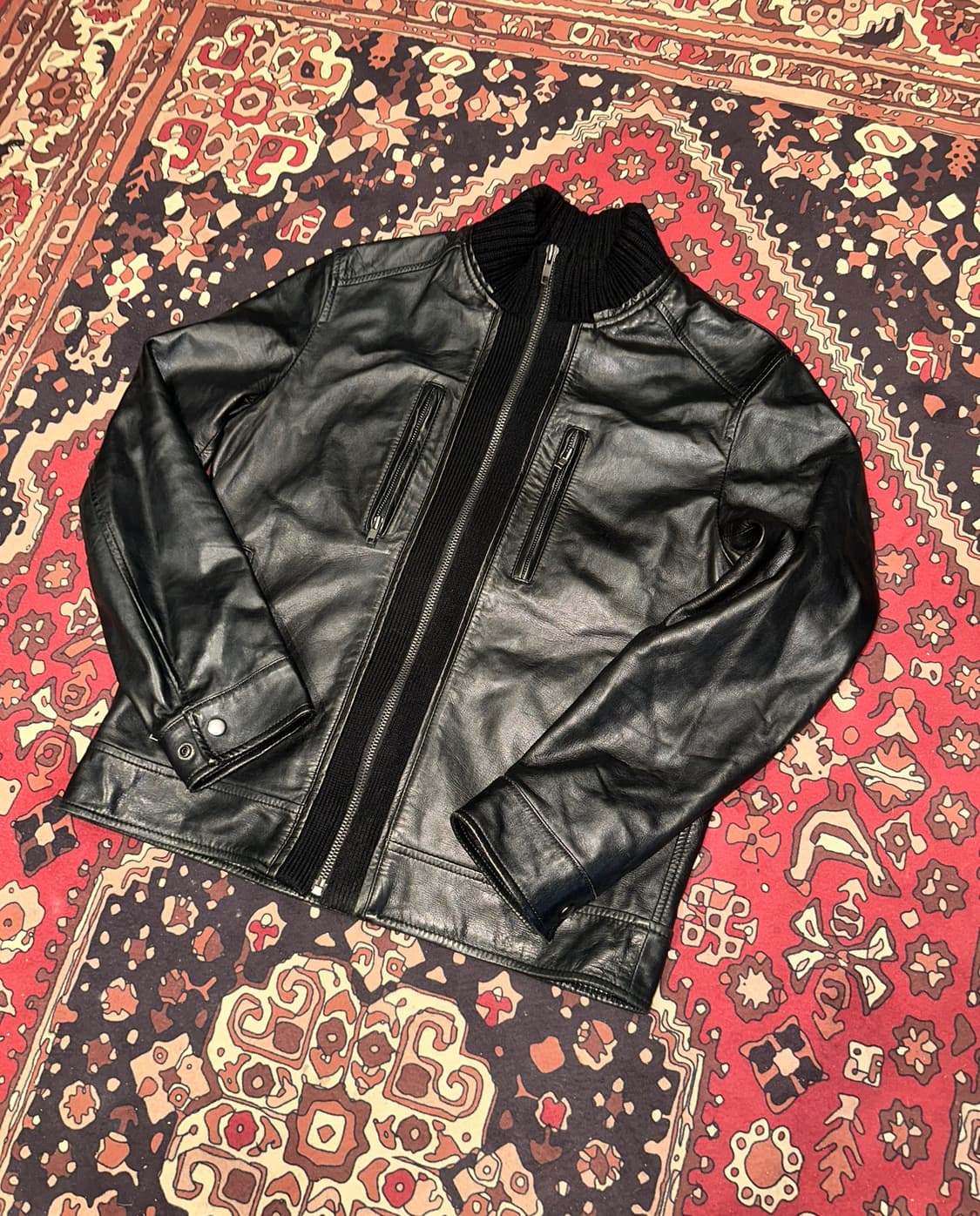 ( M-L ) 가죽자켓 레더자켓 바이커가죽 양가죽 라이더자켓 상품이미지2
