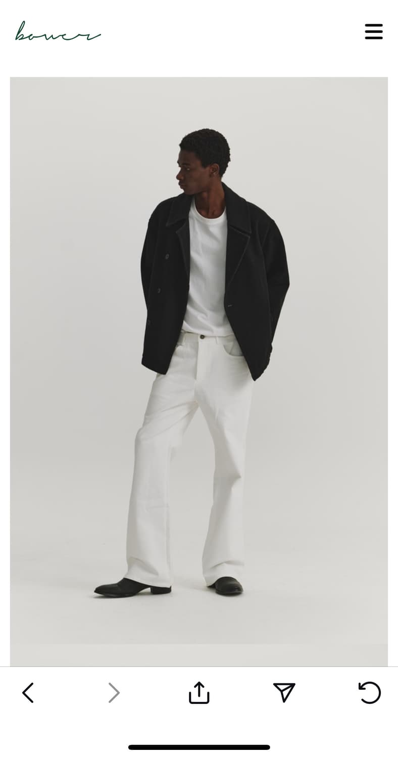 Bower 빈티지 코튼 피 코트 블랙 OS 상품이미지2