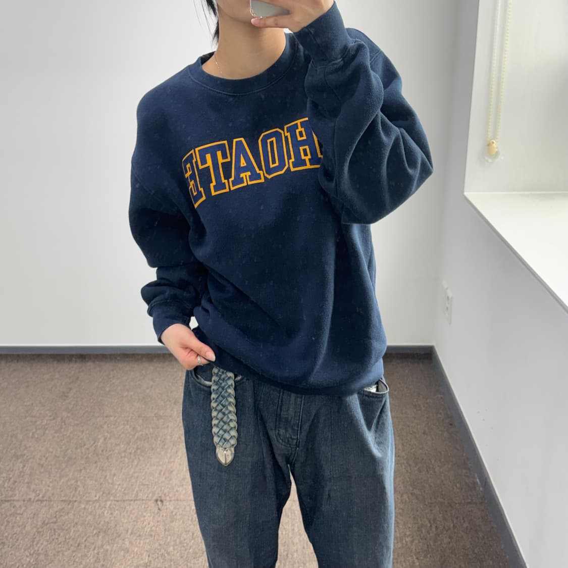 Jansport 잔스포츠 choate 로고 네이비 맨투맨  상품이미지2