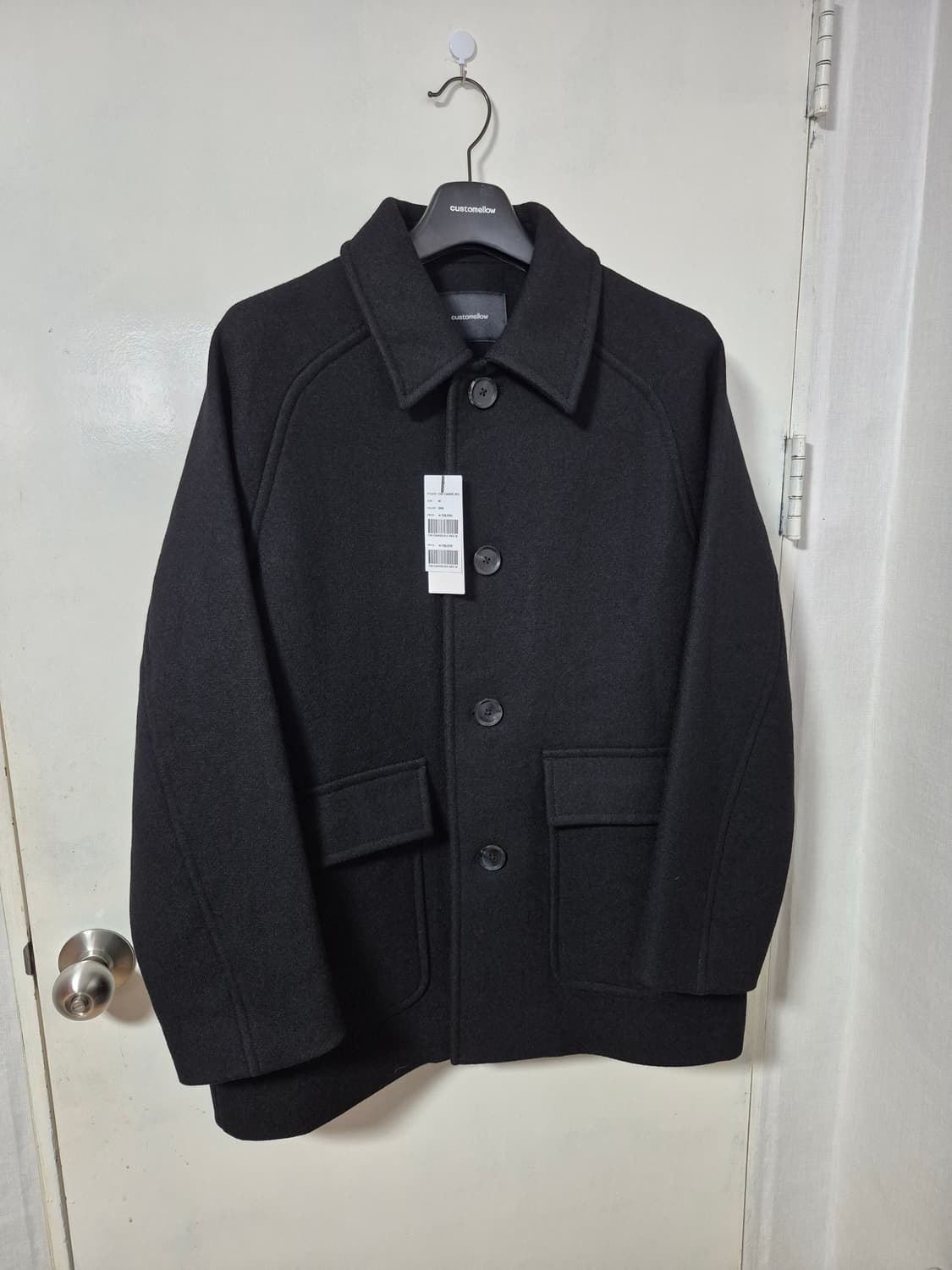 25FW 커스텀멜로우 Black Wool Car Coat 코트 상품이미지4