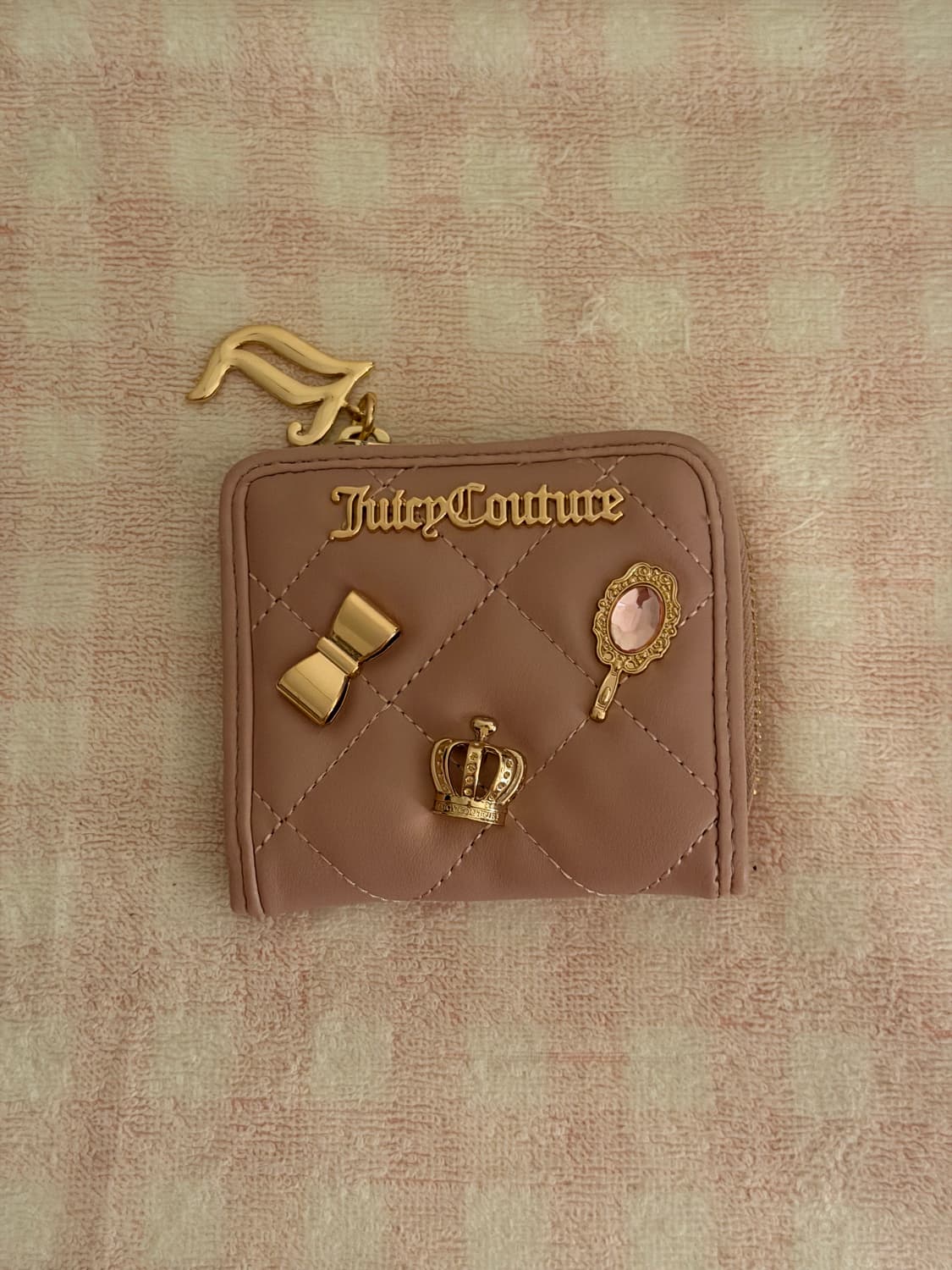 쥬시꾸뛰르 퀼팅 반지갑 핑크 상품이미지1