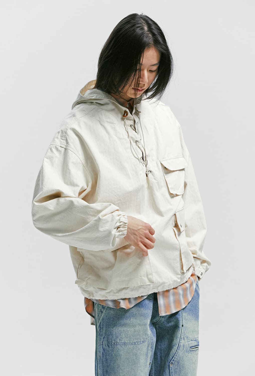 프리즘웍스 HBT 후드 아노락 점퍼(L) 상품이미지4