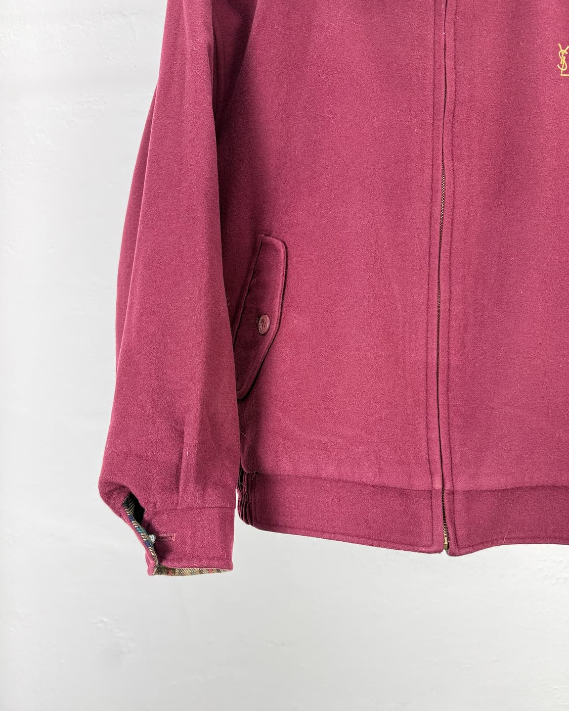 이브 생로랑 뿌르 옴므 리버시블 체크 버건 울 블루종 자켓 상품이미지5