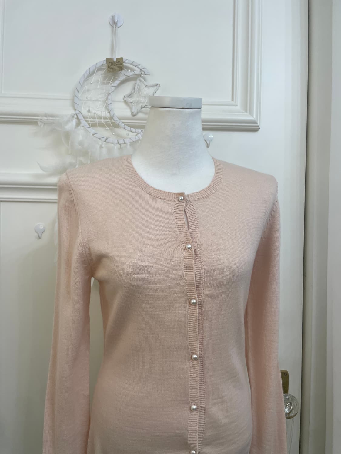 lovely pink pearl button basic cardigan 상품이미지5