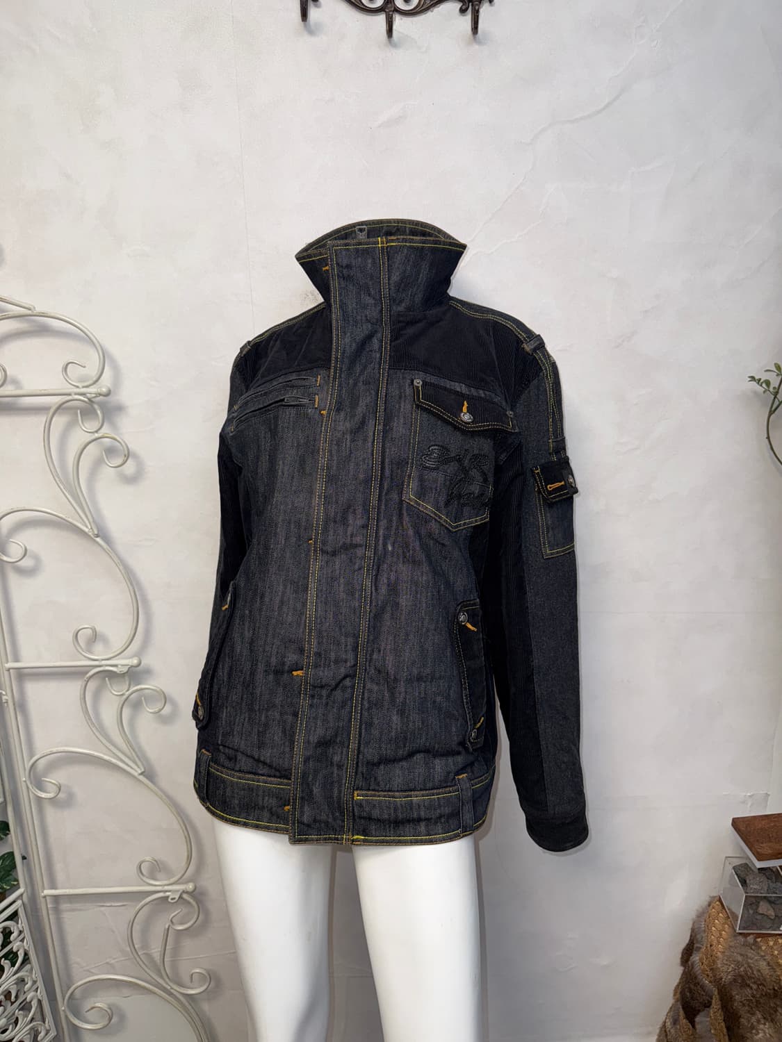 EXR raw denim pocket patch padded jacket 상품이미지6