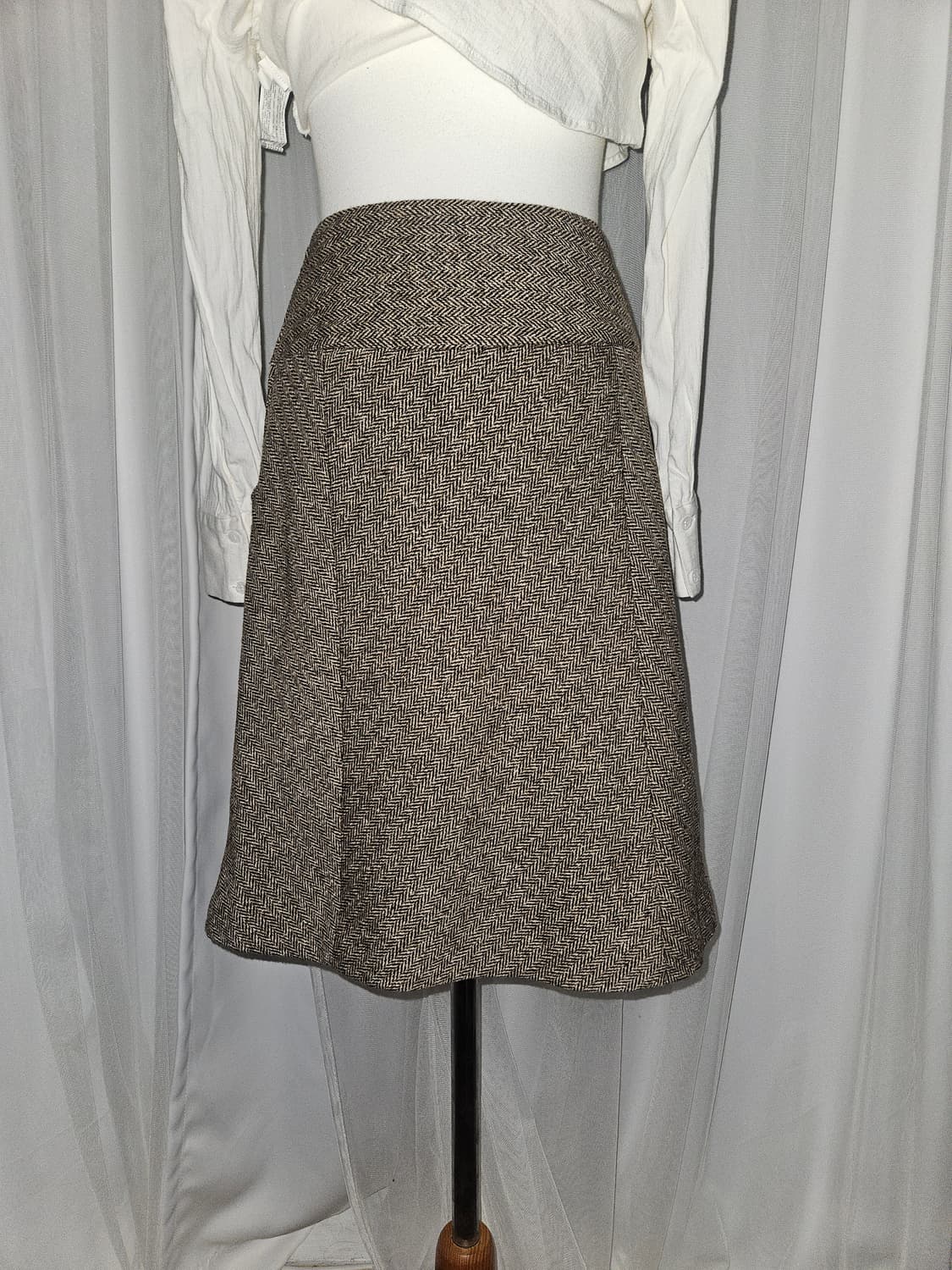 gray magic☆ 울 실크 쓰리버튼 미디 스커트 니혼진 공겜여주 모리 상품이미지5