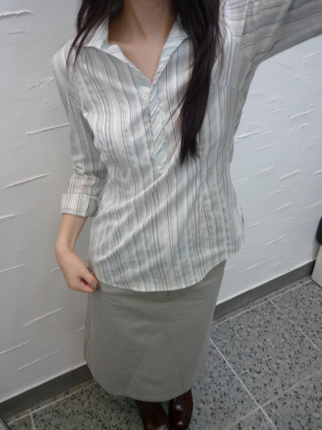 glossy slim fit shirts 상품이미지2
