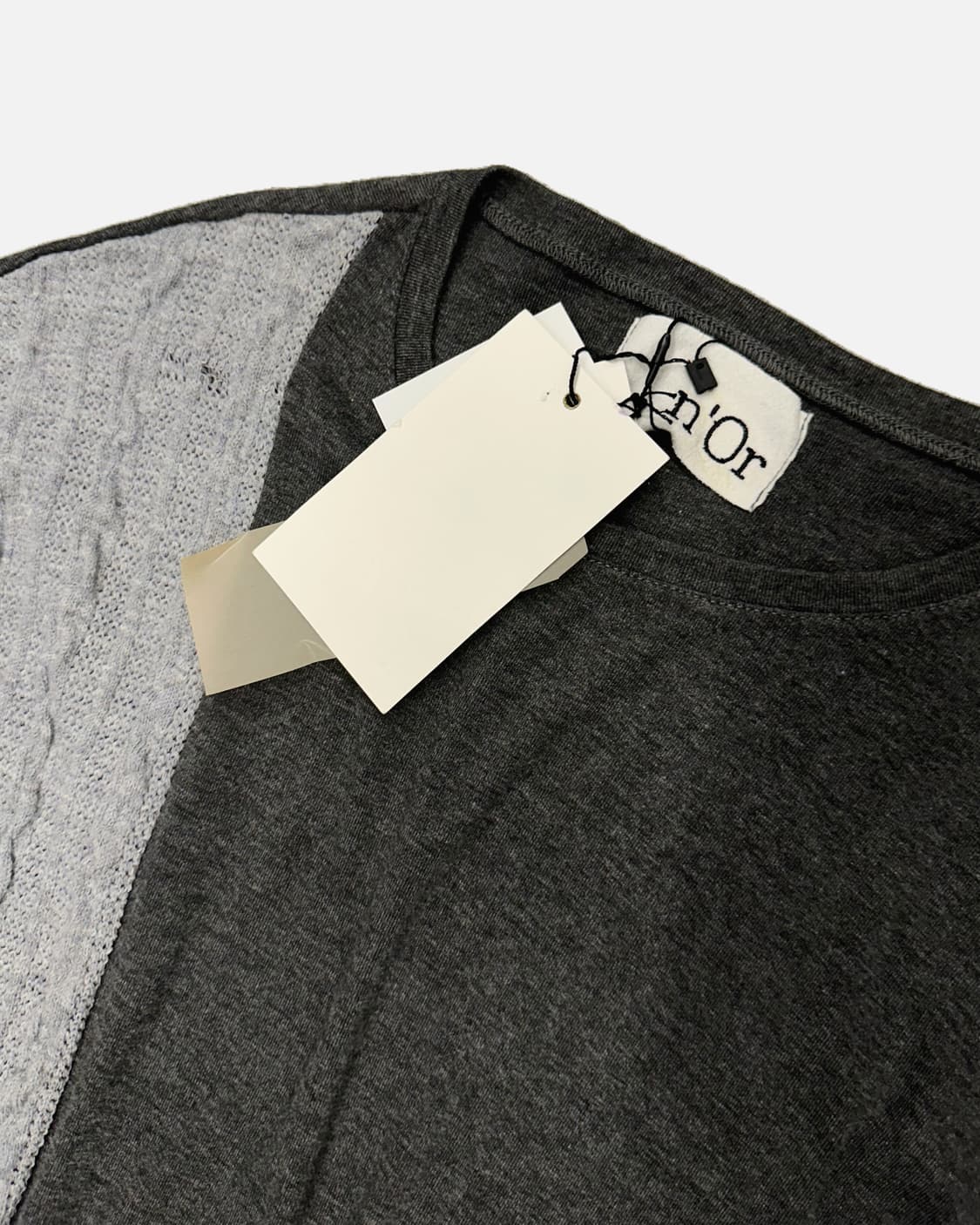 N'OR knit mix charcoal t-shirt 상품이미지3