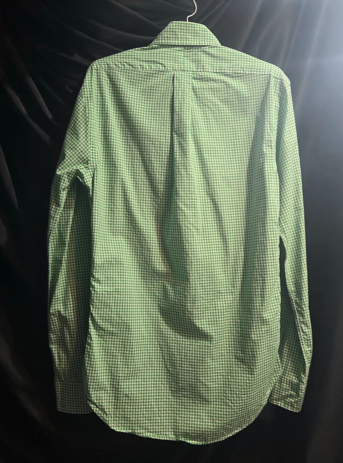 폴로 랄프로렌 여성 슬림핏 그린 깅엄체크 셔츠 상품이미지2