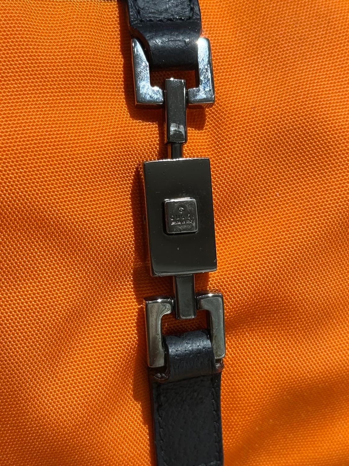 구찌 오렌지 재키 나일론 레더 호보백 상품이미지7