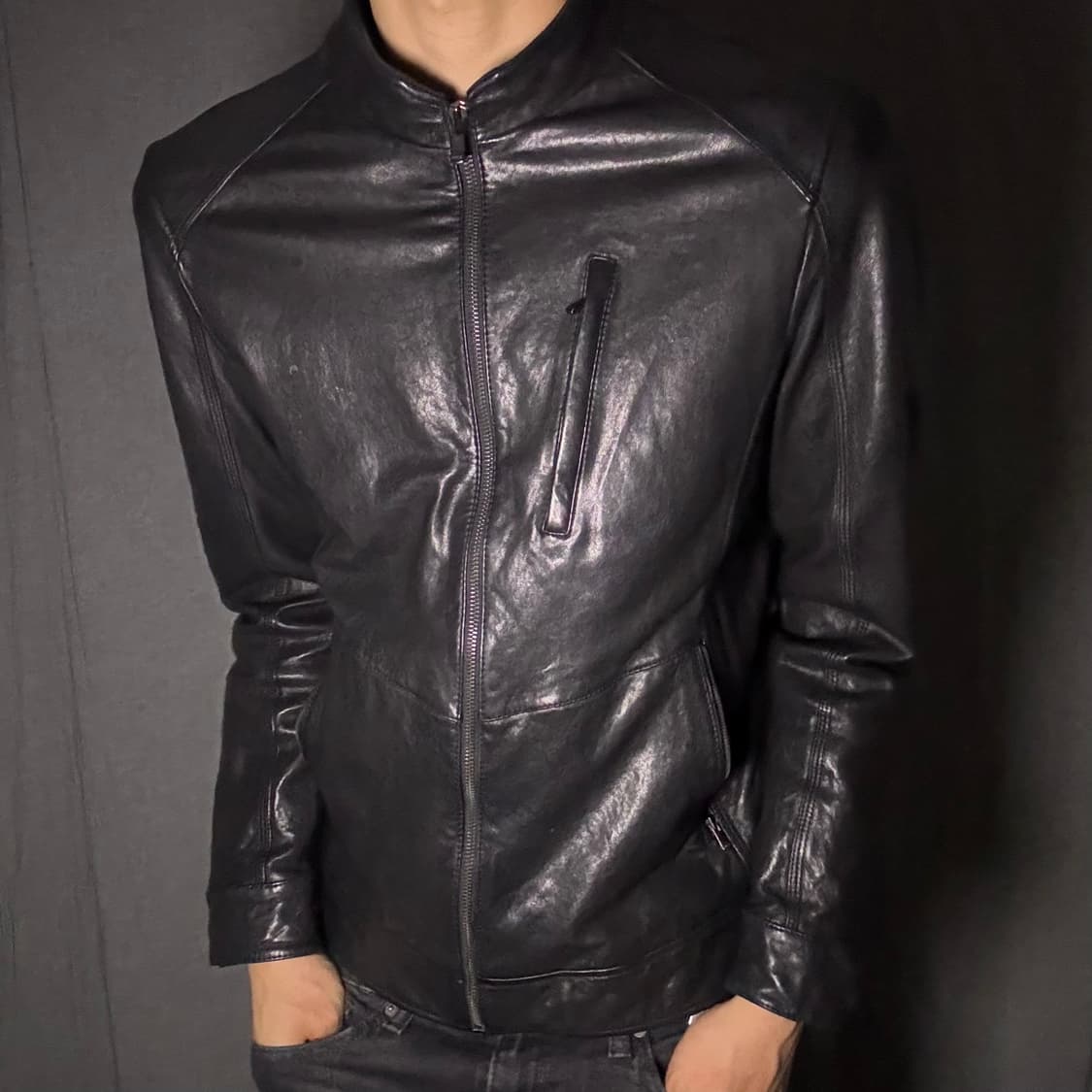 lamb skin leather jacket 상품이미지4