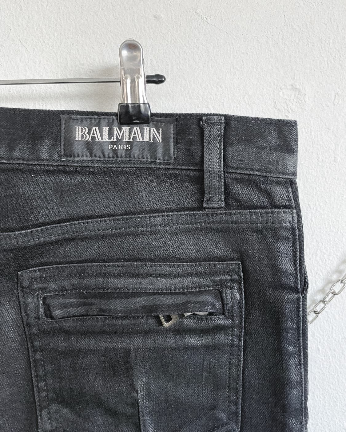 [34] 발망 데카르넹 왁스코팅 스택핏 바이커데님 상품이미지10