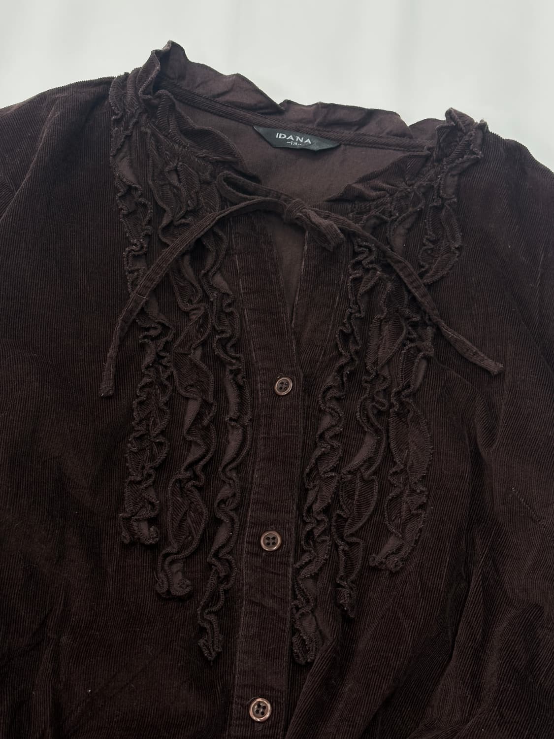 🤎슈슈룬 쇼콜라깔 라떼갸루 원피스🤎 그런지 리본 프릴 골덴 레이어드 상품이미지4