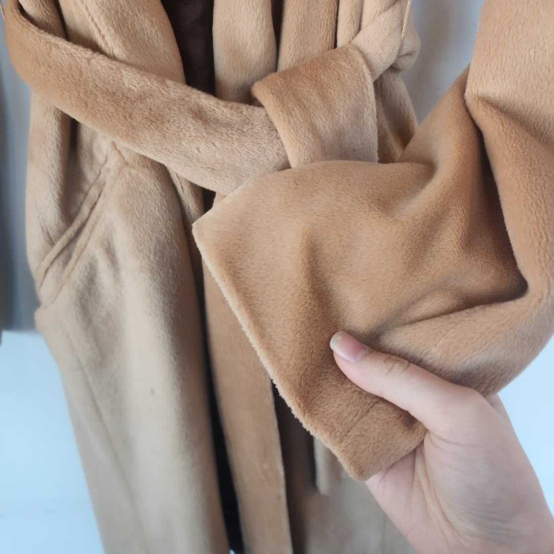 질샌더 캐시미어 랩 코트 브라운 상품이미지5