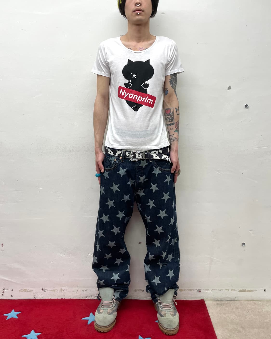Cat fuck White T-shirt  상품이미지2
