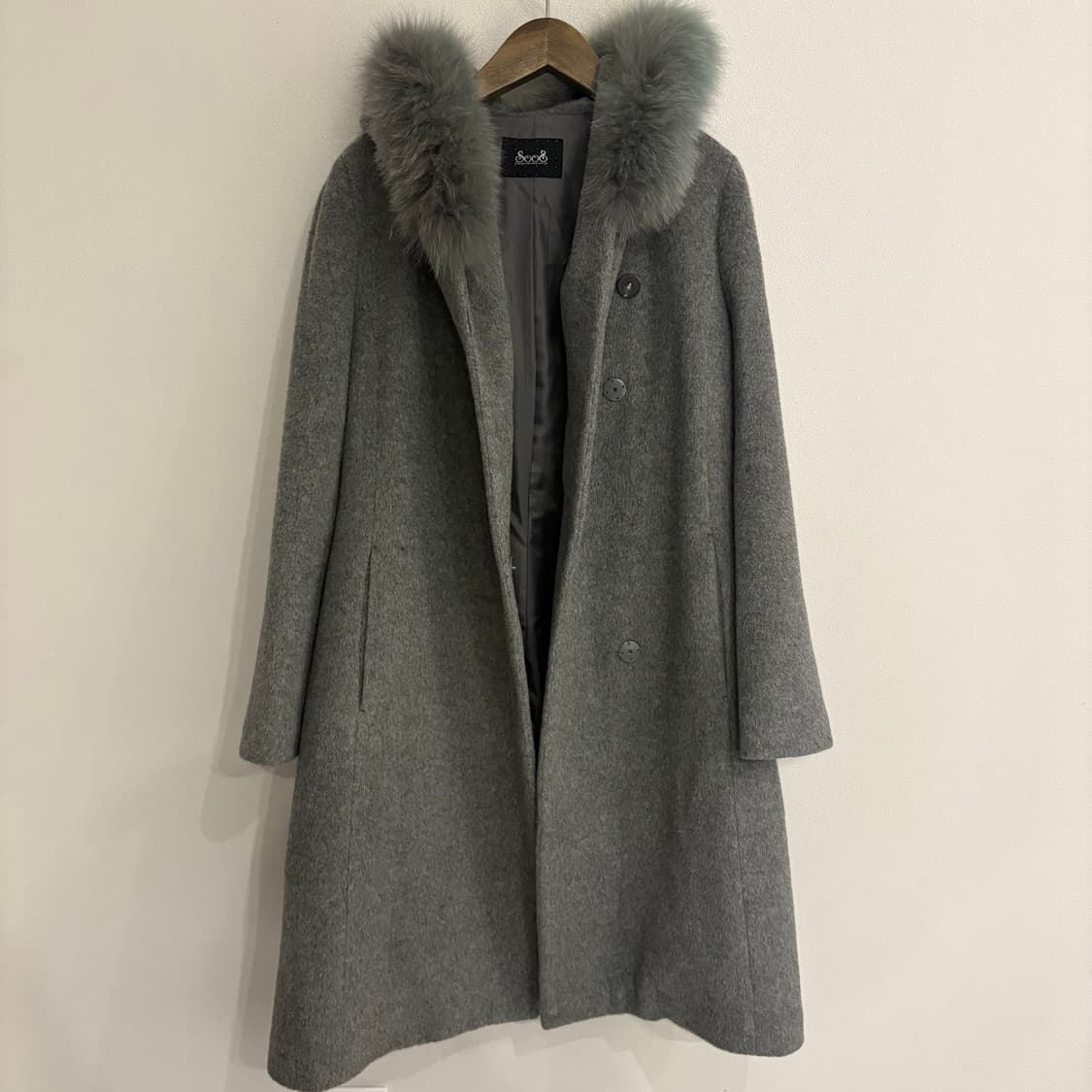 SOOS 후드 폭스 퍼 코트 55 상품이미지1