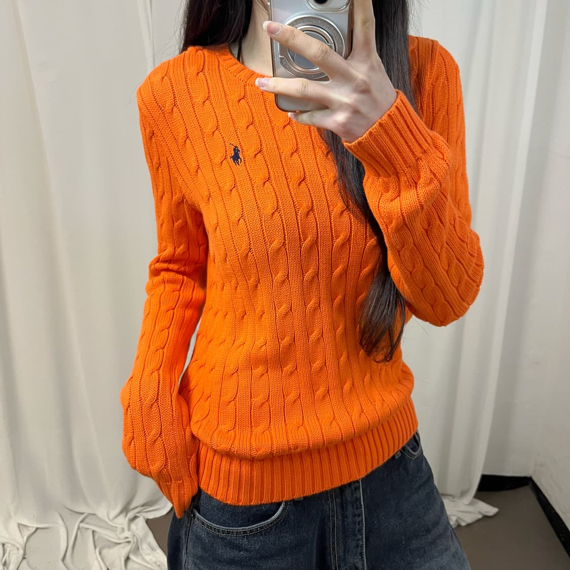 Polo Ralph Lauren orange cable knit 상품이미지3