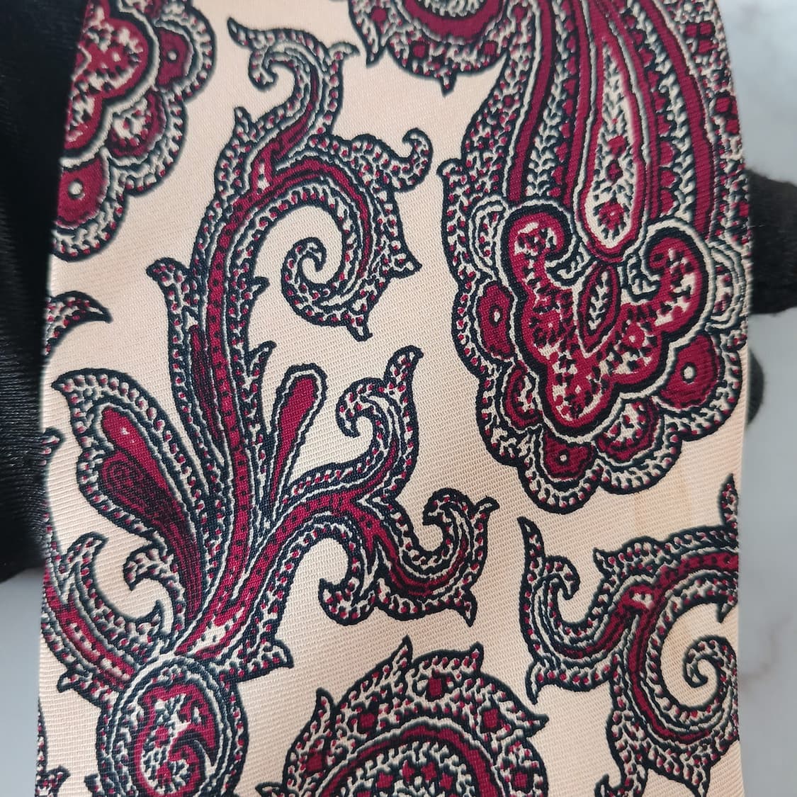 폴로 랄프로렌 실크 베이지 페이즐리 넥타이 9cm A+등급 A19667 상품이미지8