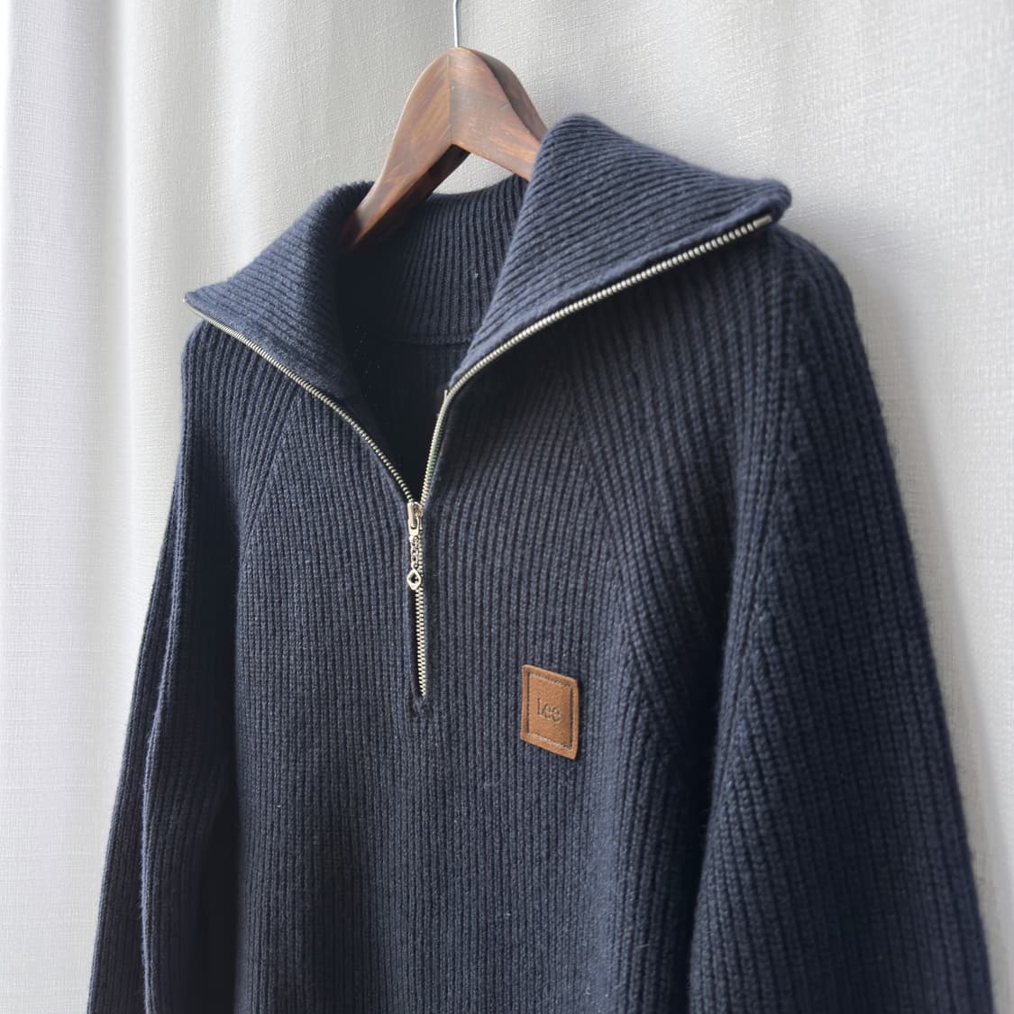 Lee 리 울혼방 하프집업 니트 네이비 L 상품이미지4