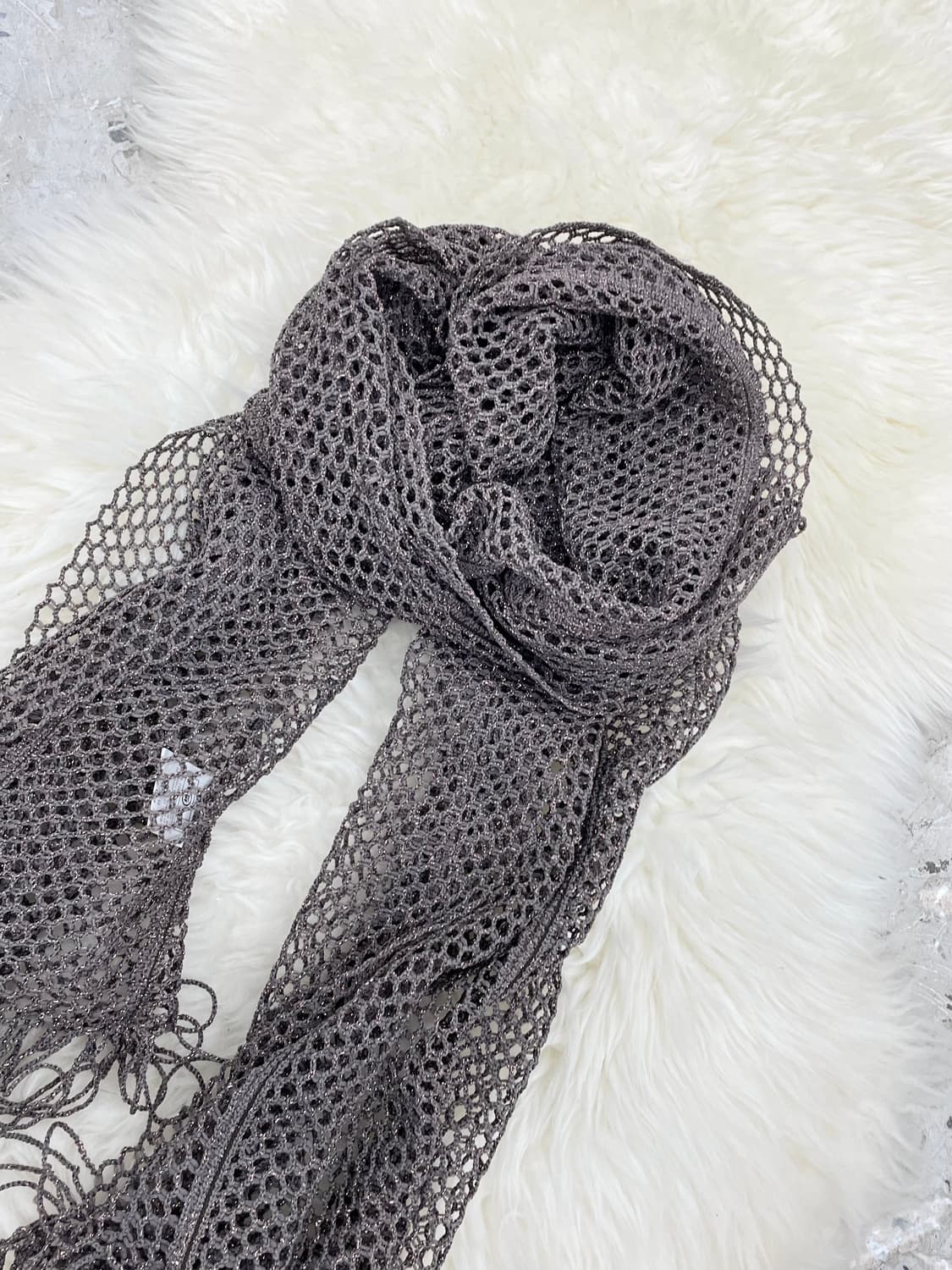 그런지 브라운 글리터 머플러  상품이미지5