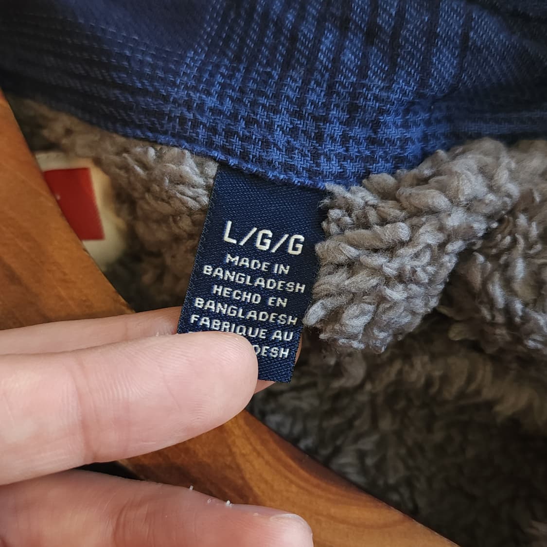 00s 랭글러 웨스턴 셔츠 플란넬 체크셔츠 쉐르파 양털 자켓 블루 L 상품이미지10