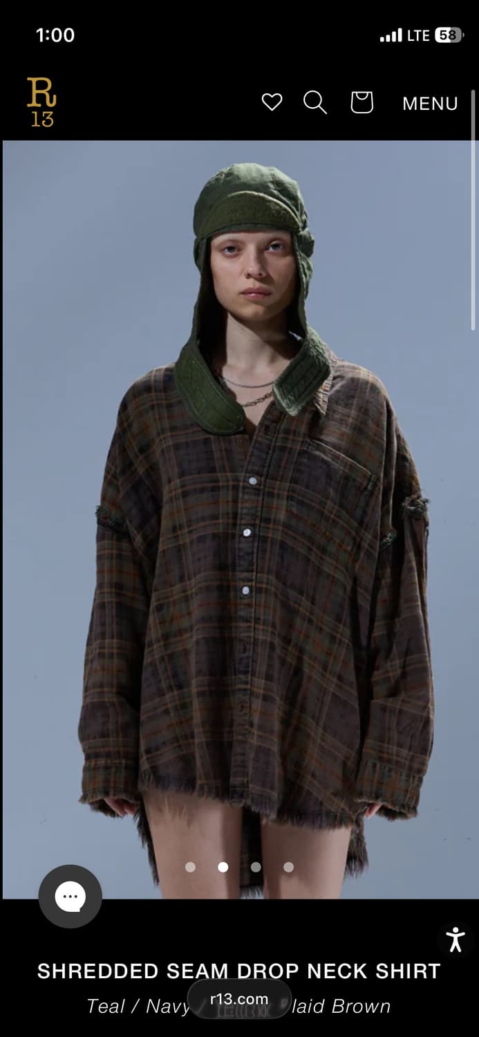 삽니다!) r13 드랍넥 셔츠 브라운 or 네이비 M사이즈 상품이미지3