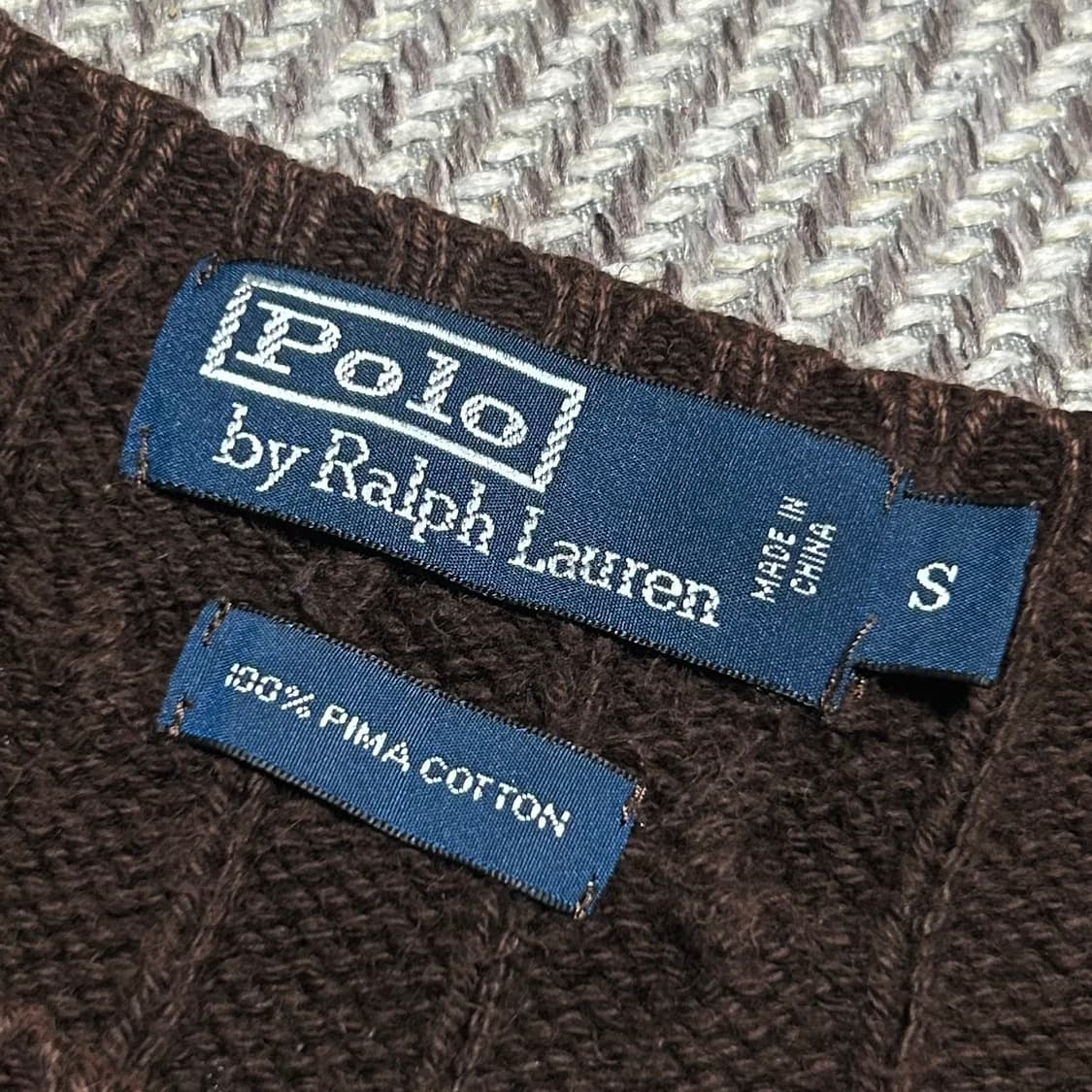 [M] Polo 폴로 랄프로렌 브라운 케이블 라운드 니트 상품이미지4