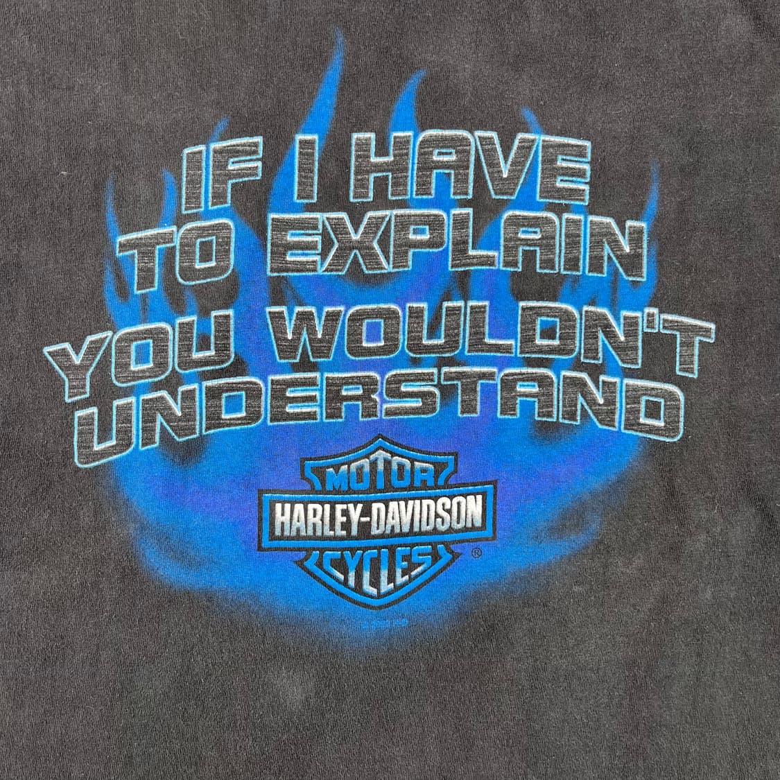 빈티지 할리데이비슨 블루 플레임 반팔티 상품이미지4