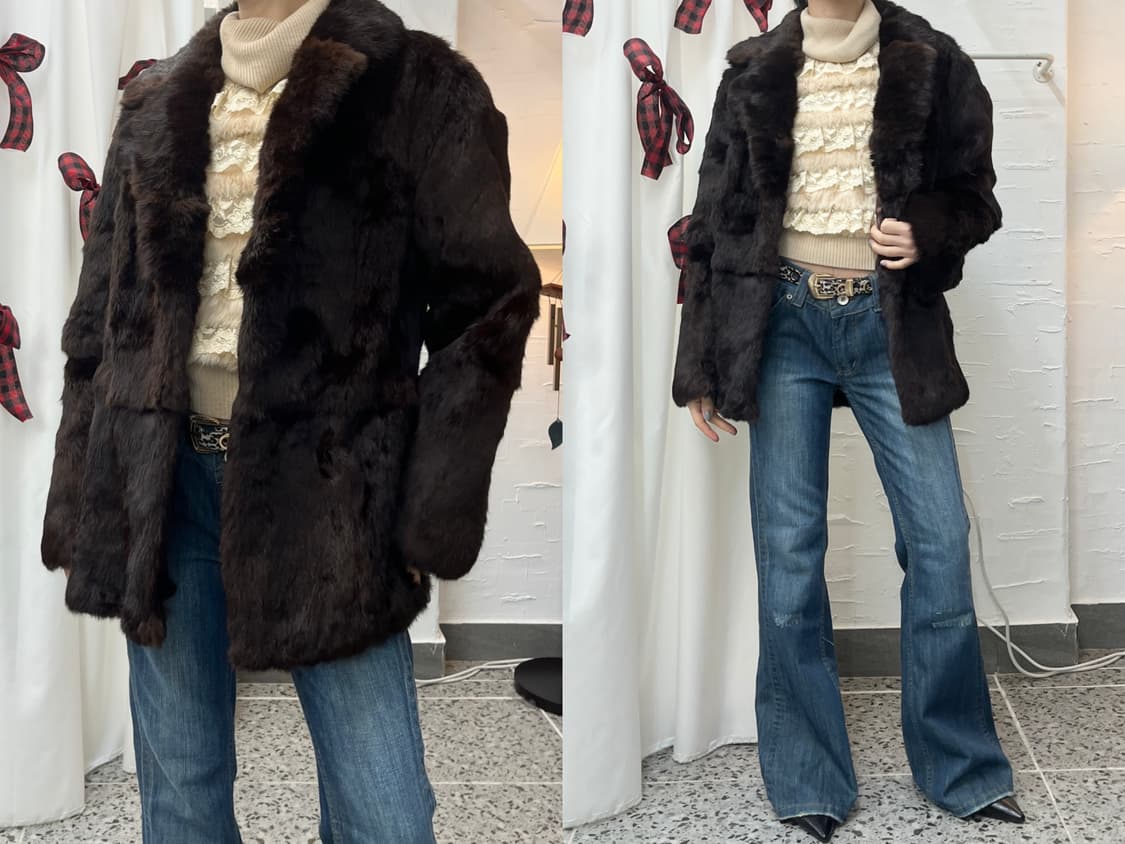 deep brown fur jacket 상품이미지1