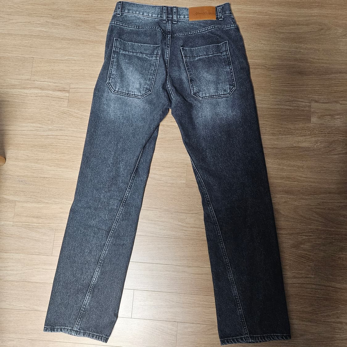 애프터프레이 스트레이트 워시드 데님 진스 차콜 m 상품이미지2