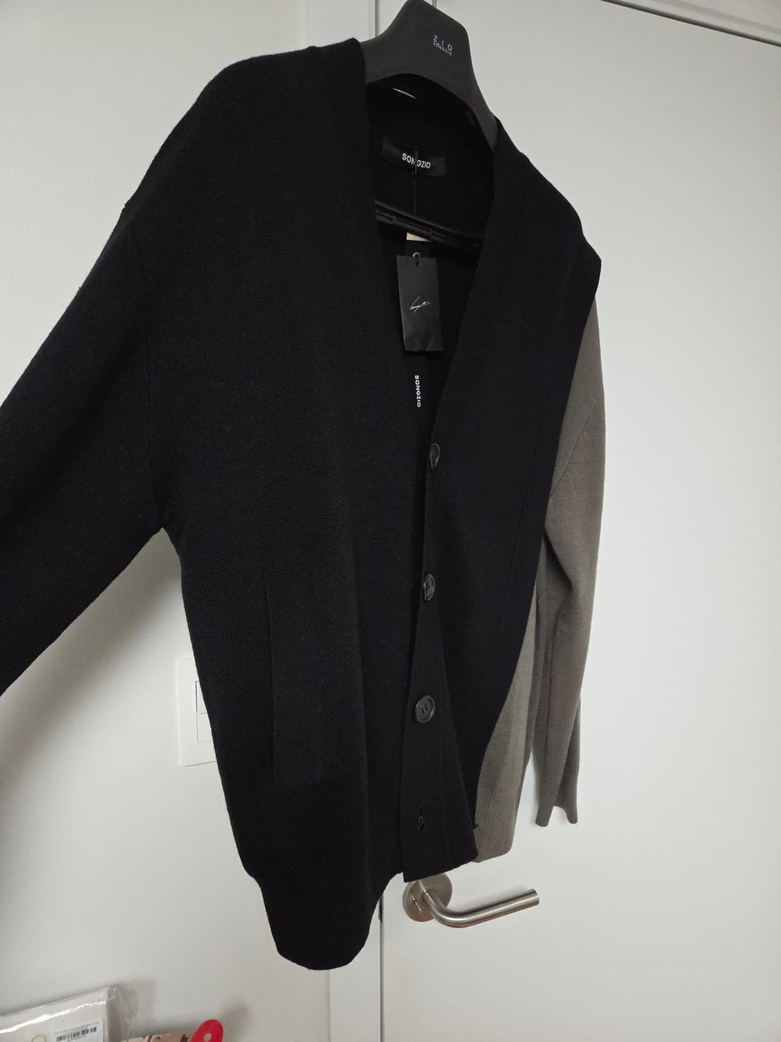 [새상품] 송지오 컬렉션 레이어드 반반 하프 가디건 46(105) 상품이미지2