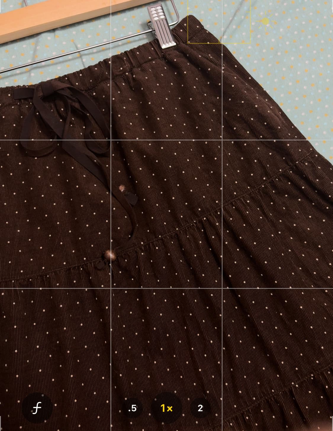 브라운 도트 미디 스커트 상품이미지10