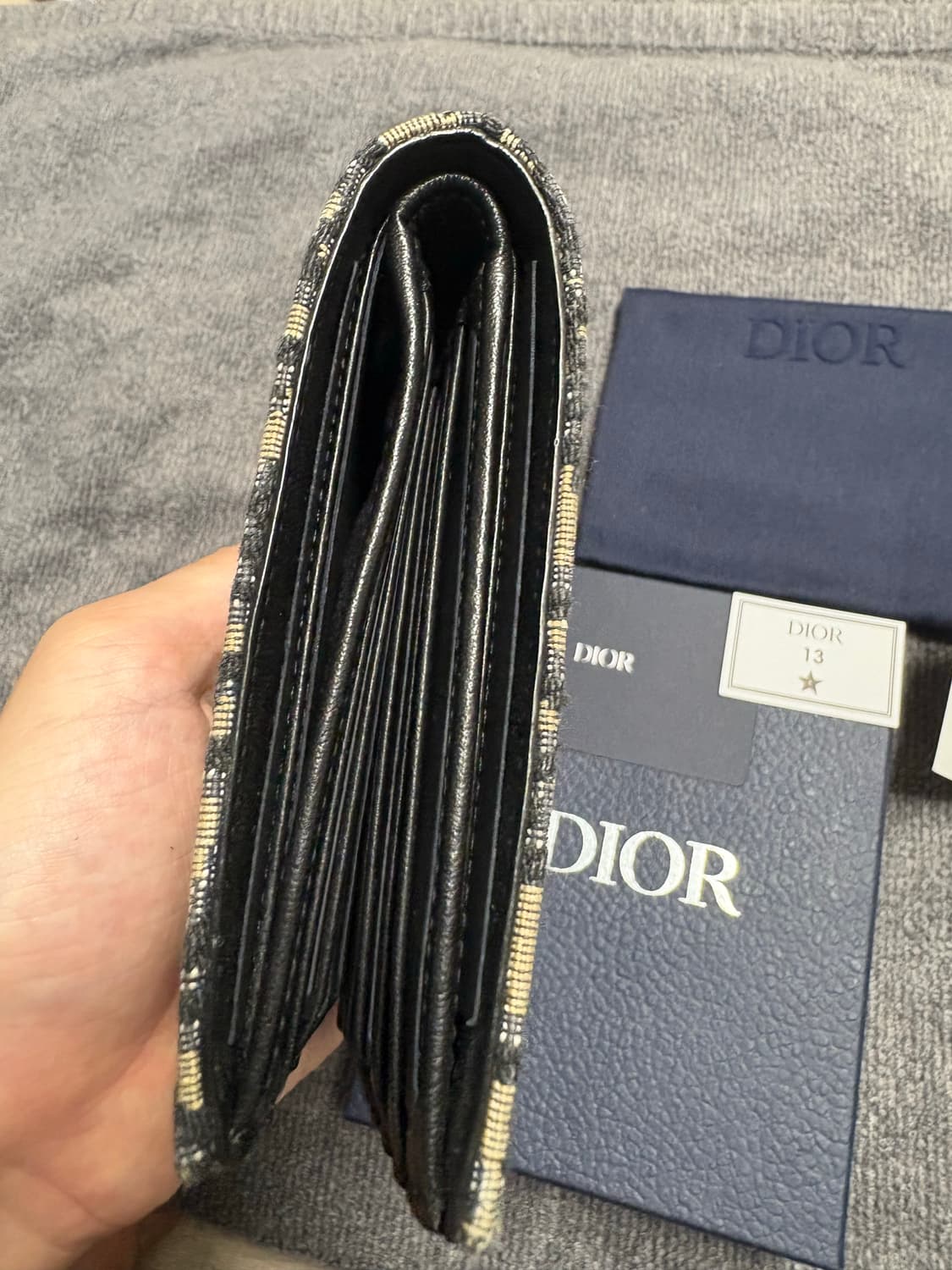 정품 디올 오블리크 반지갑 베이지 상품이미지2