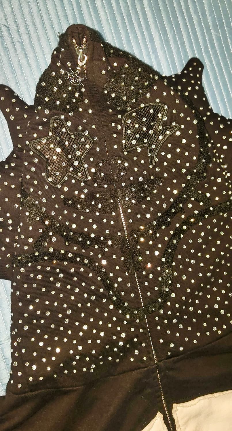 치프키프 Glo Gang Rhinestone Hoodie Black /L 상품이미지4