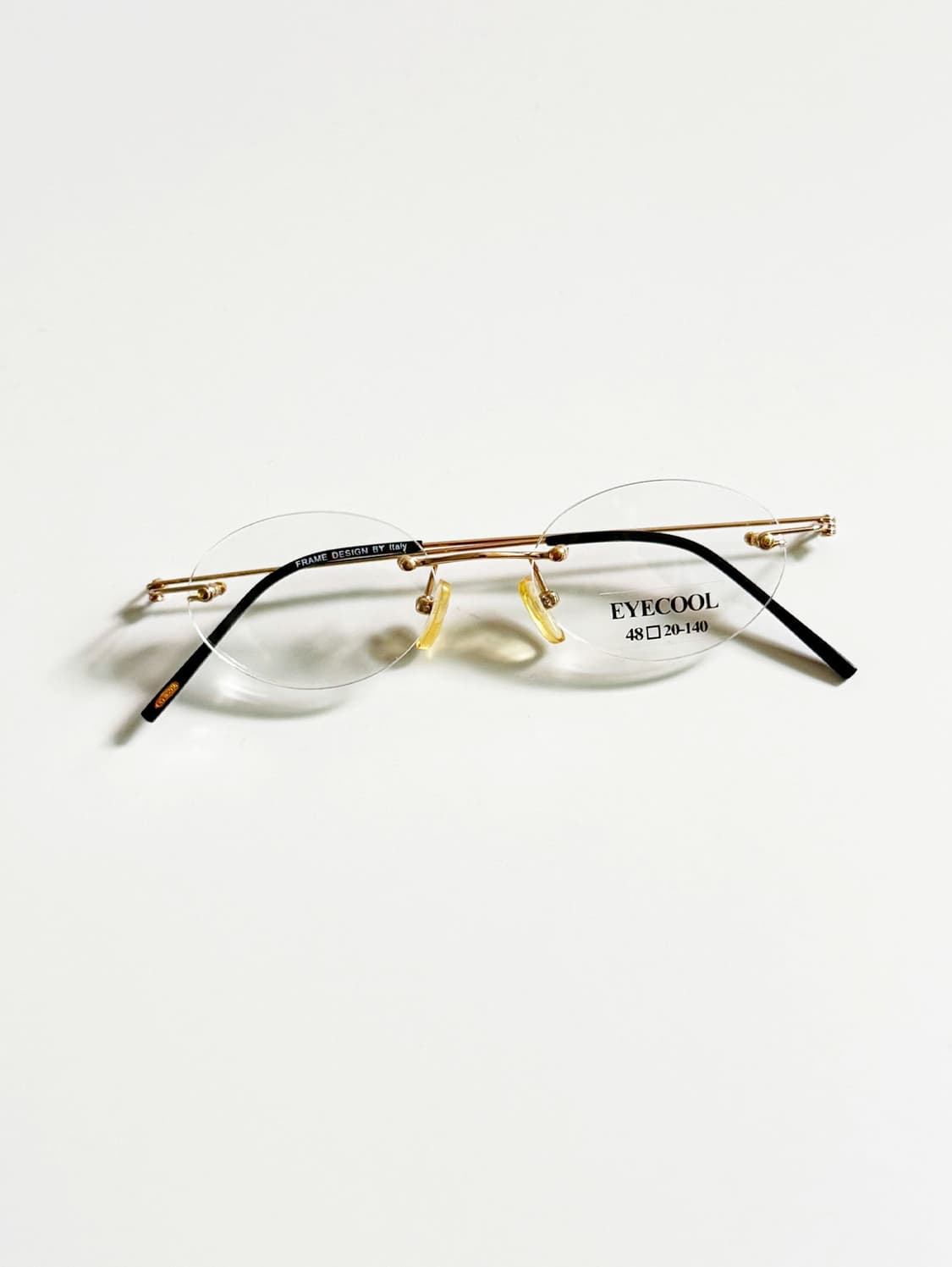 90s EYECOOL 무테 오벌 골드 메탈 빈티지 안경 상품이미지2