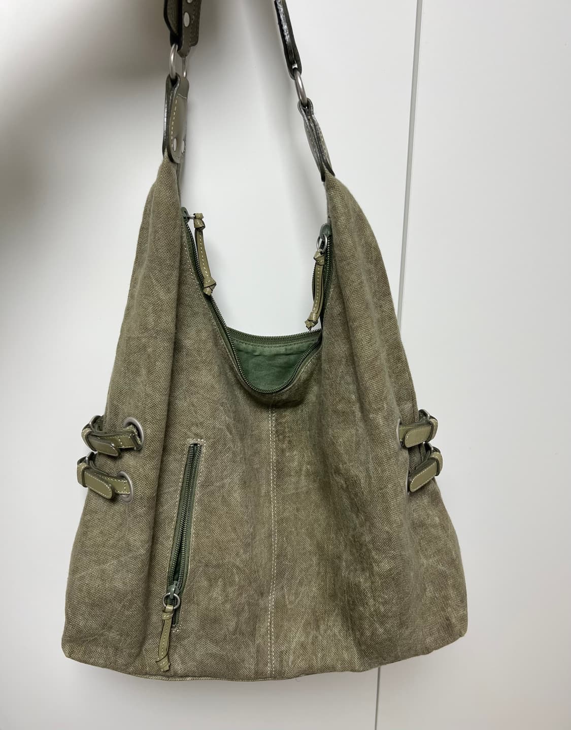 빈티지 카키 숄더백 상품이미지2