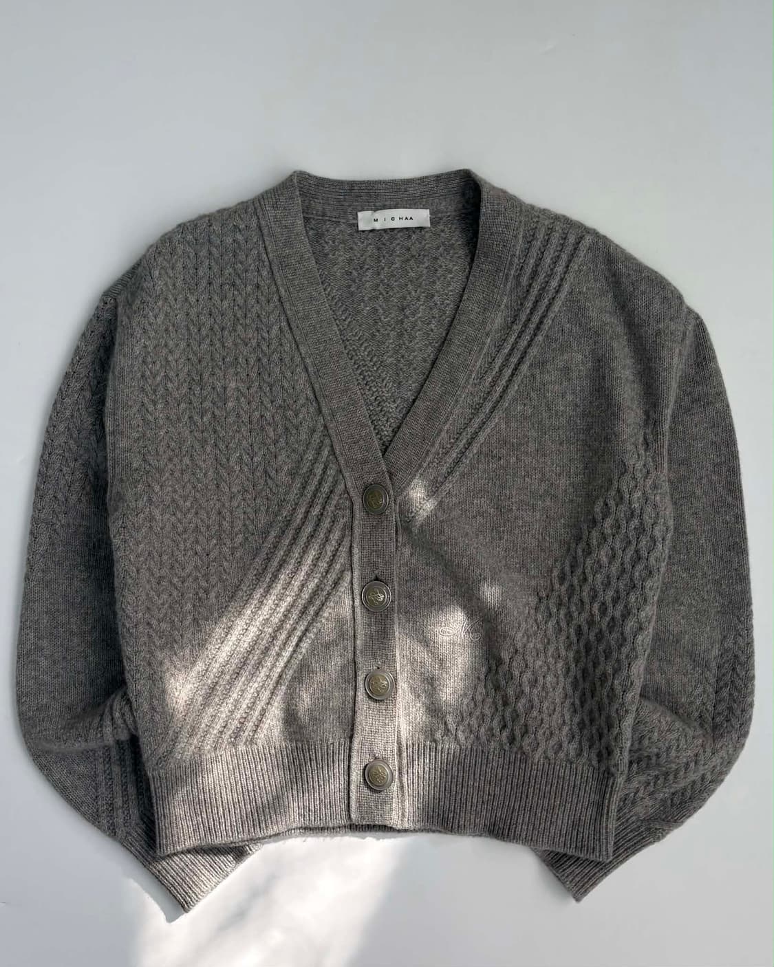 [F] 미샤 MICHAA 한섬 2020년 신형 케이블 니트 가디건 상품이미지1