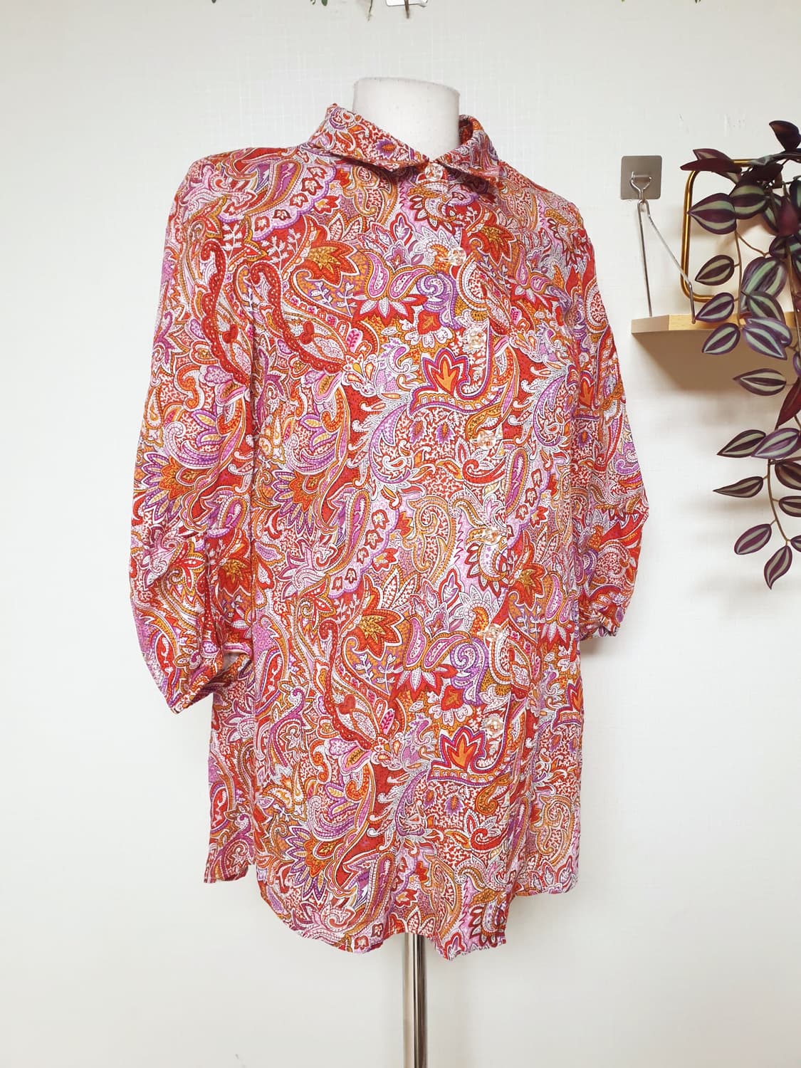 루치아노최 페이즐리 코튼셔츠 55 블라우스 레드 상품이미지2