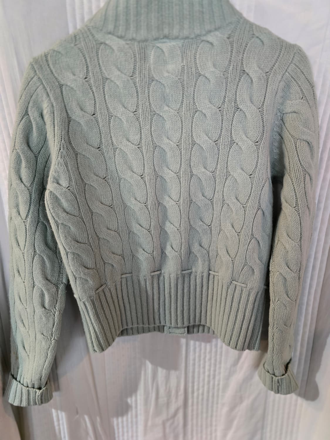 폴로 케이블 니트 가디건 민트 상품이미지3
