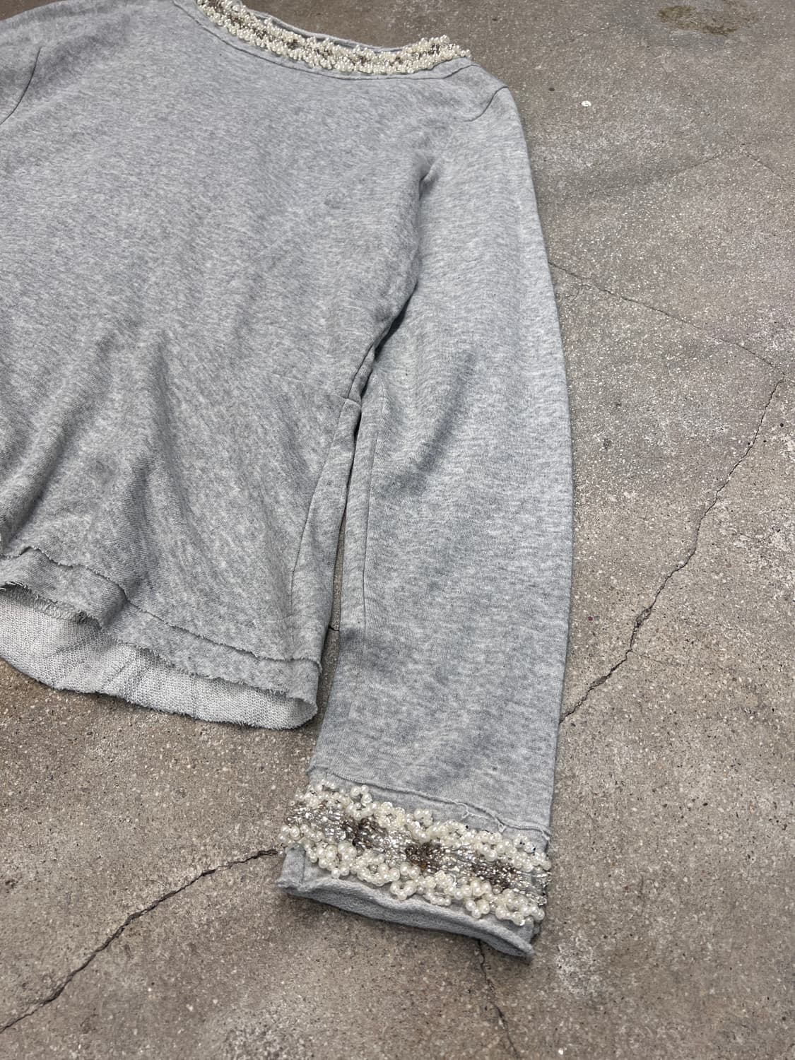 비즈 코튼 쭈리 가디건 그레이 상품이미지3