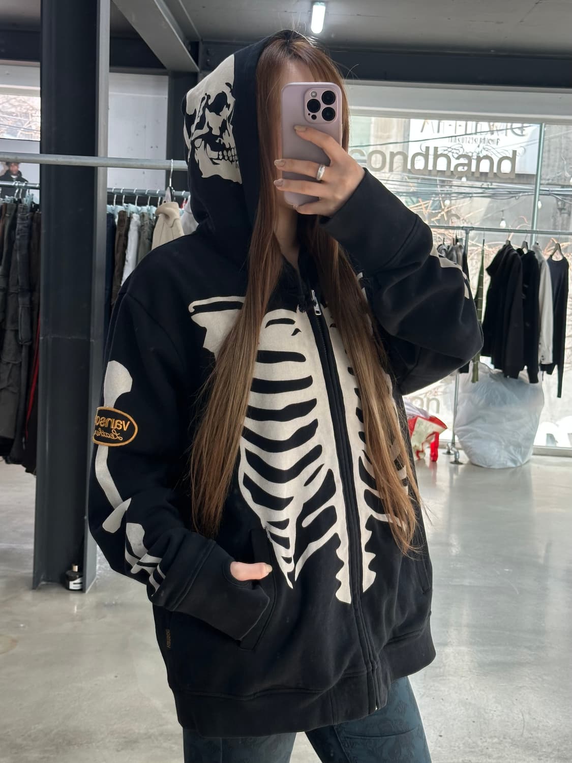 벤슨 본 스켈레톤 넥핸드워머 후드집업 상품이미지3